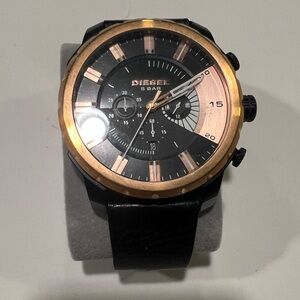 Diesel Black and Gold Chronograph Watch